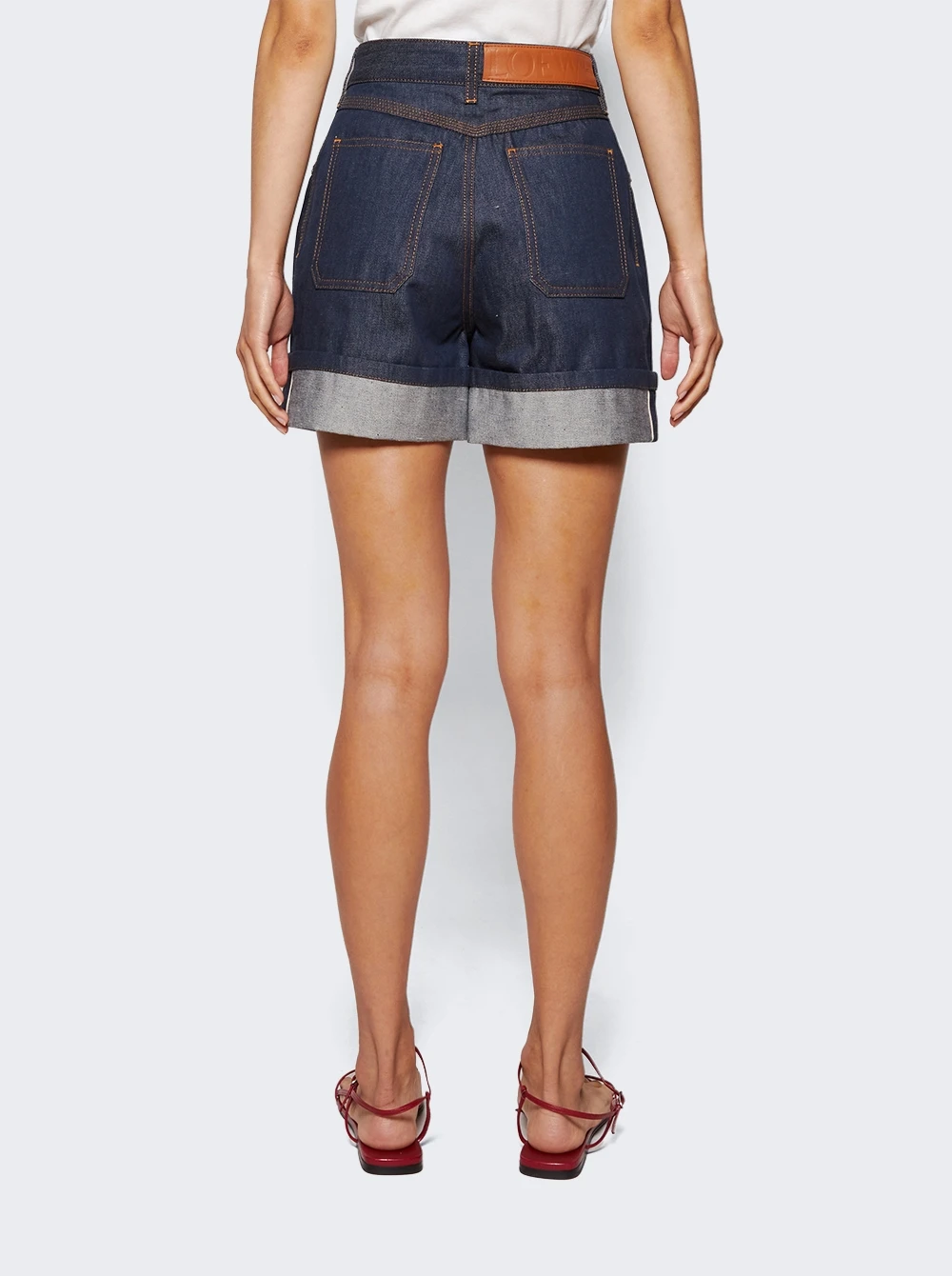 Loewe Turn Up Shorts Raw Denim Blue - Image 5