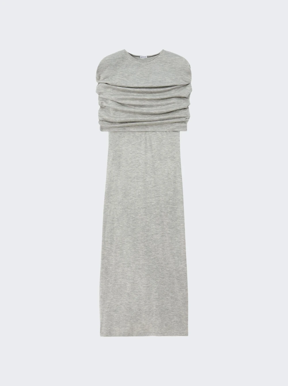 Loewe Cashmere Cape Tube Dress Pale Grey