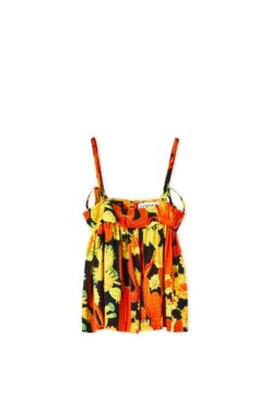 Loewe X Paula's Ibiza Cactus Print Top Orange Yellow And Black
