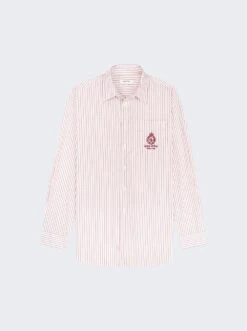 Crown Oversized Buttondown Shirt White And Merlot