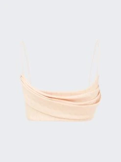 Pinstripe Crop Top Peach