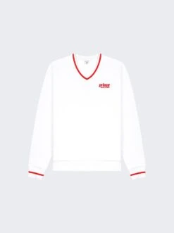 Prince Sporty V-neck Sweatshirt White And Red
