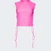 VETEMENTS Tie Fastening Tank Top Hot Pink