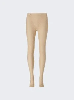 Marine Serre Moonogram Mesh Tights Beige